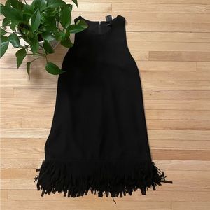 Banana Republic black sleeveless fringe hem sheath dress size 10 - new with tags